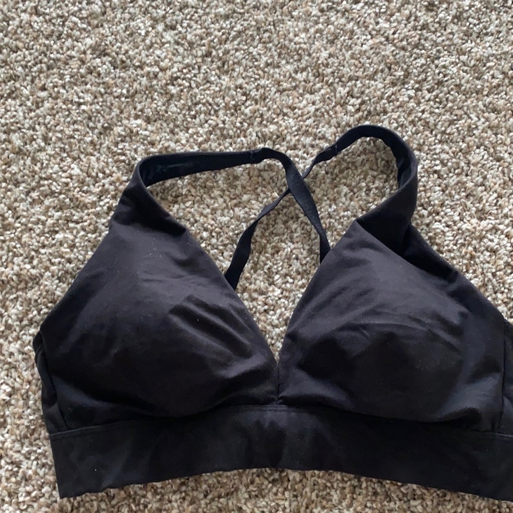 Comfy black bra wire free lined with removable cup